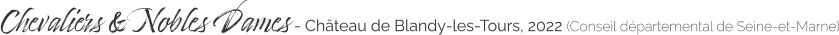 Chevaliers & Nobles Dames - Château de Blandy-les-Tours, 2022 (Conseil départemental de Seine-et-Marne)
