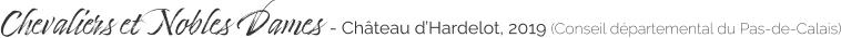 Chevaliers et Nobles Dames - Château d’Hardelot, 2019 (Conseil départemental du Pas-de-Calais)